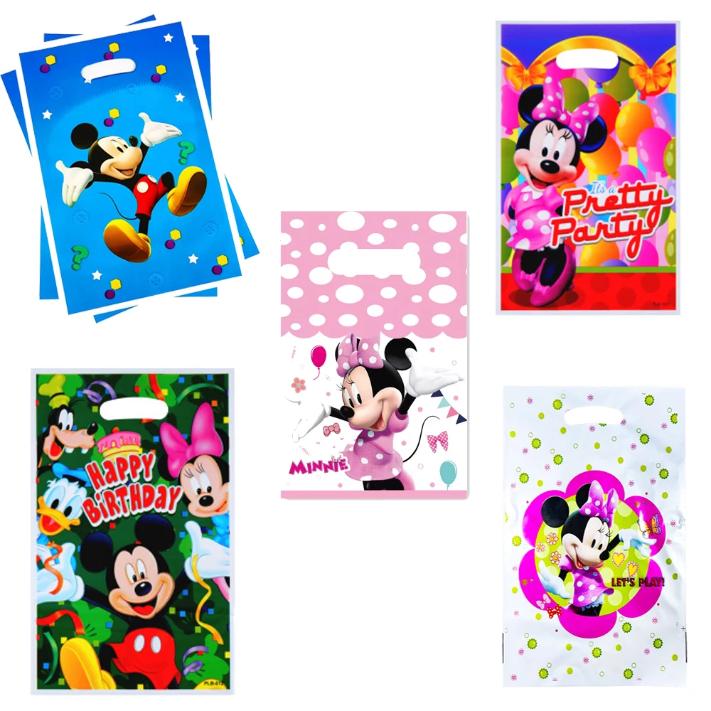 

Disney Mickey Minnie Mouse Party Pearlescent Film Gift Bag Candy Bag Birthday Party Decoration Snack Package Party Favor