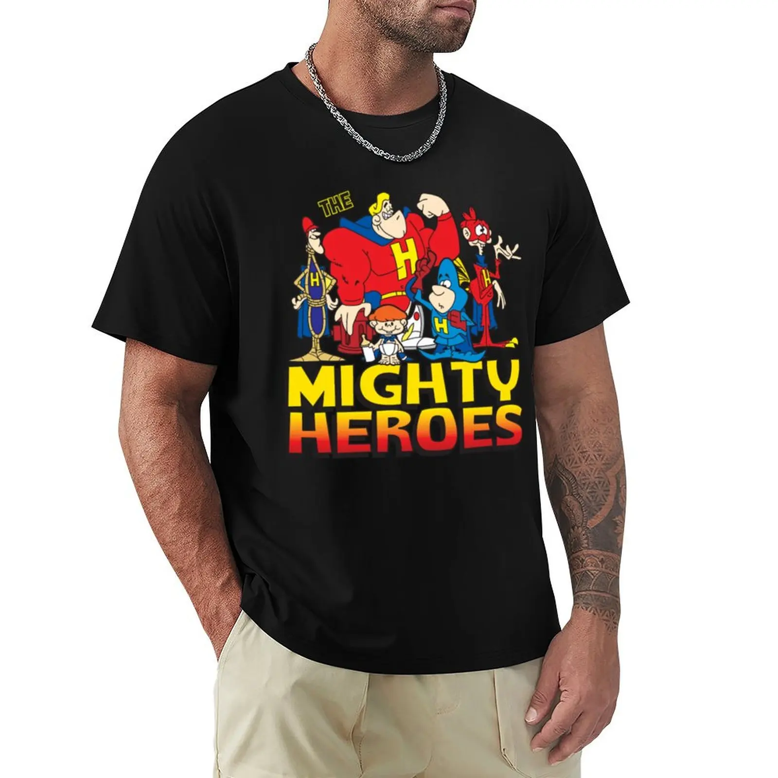

the Mighty Heroes T-Shirt Simple Graphic Design T-Shirt