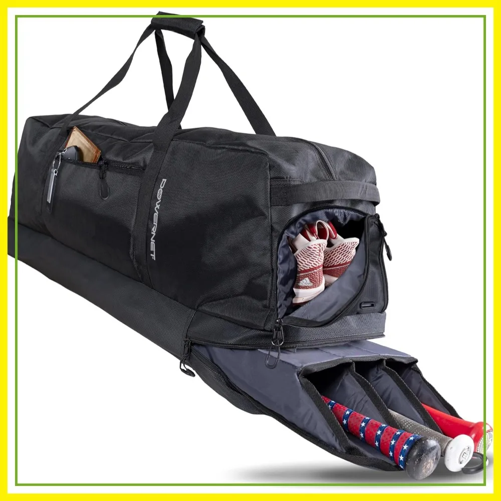 PowerNet Pro Duffle Bag: Softball Baseball Gear Bag with Bat Sleeves, Padded Strap & Pockets