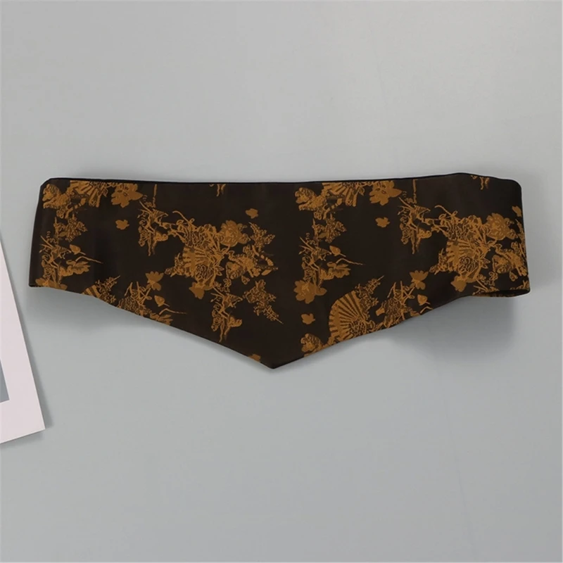 ヴィンテージワイドガードルベルト中国のエレガントなネクタイベルトラップドレスホルタードレス伝統的な中国服