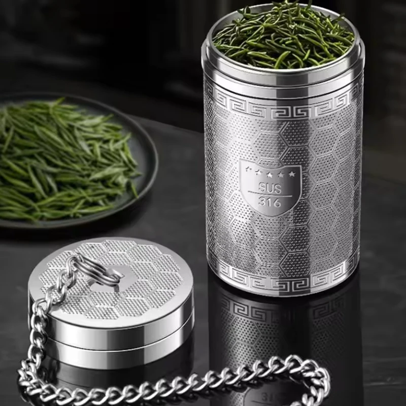 Tea Infuser with Extra Fine Mesh  Strainers for Loose 316 Stainless Steel Tea Strainer with Extended Chain Hook 1Pc