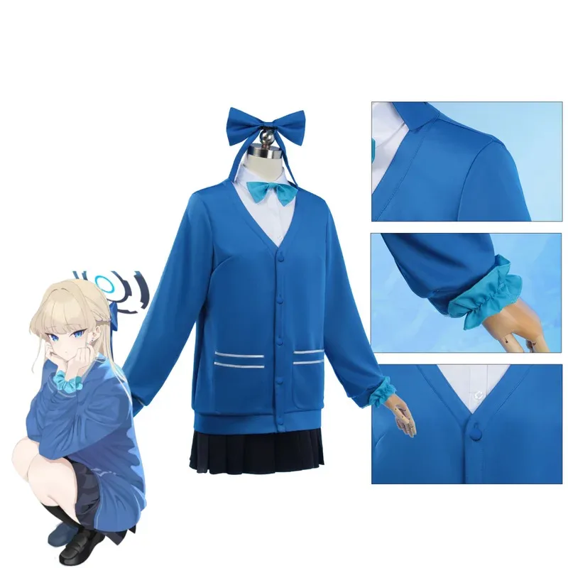 

COSda@Game Blue Archive Asuma Toki Cosplay Costume Japanese JK Uniform Sweater Coat Skirt Wig Woman Lovely Christmas Carnival Su
