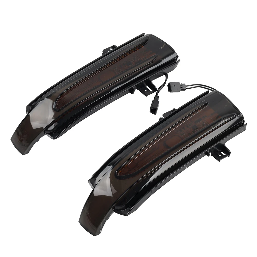 2Pcs Car Dynamic Side Mirror Turn Signal Light Smoked Black For Mercedes Benz CLS CLC SL SLK Class