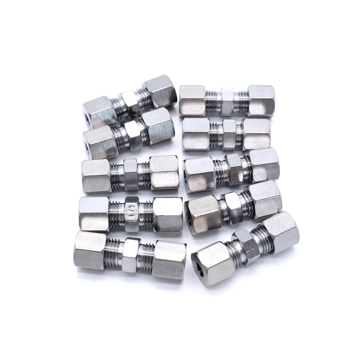 10PCS For Universal Brake Line Union Fittings Straight Reducer Compression Kits Connector 3/16