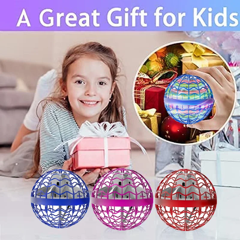 Original Product Fly Ball Hover Ball LED Light Rotating Fly Ball Toy Flying Drone Ball 2023 Indoor and Outdoor Children\'s Gift