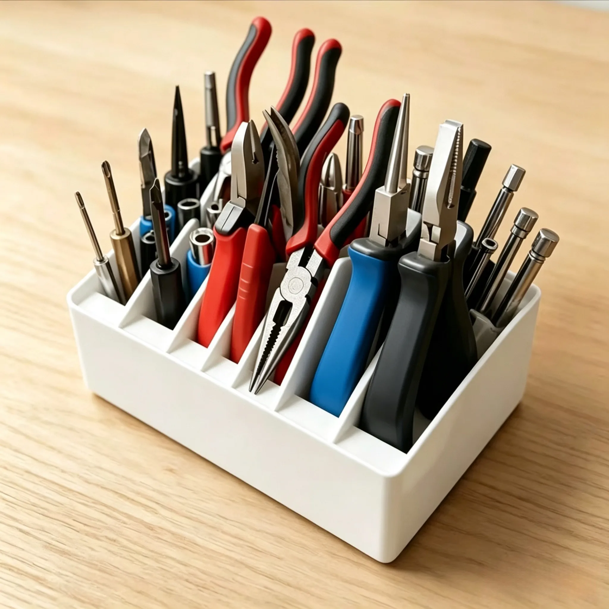 Professional Pliers Storage Container With Multiple Slots - Compact ABS Tool Tray For Diagonal Cutters,Nippers And DIY Hand Tool
