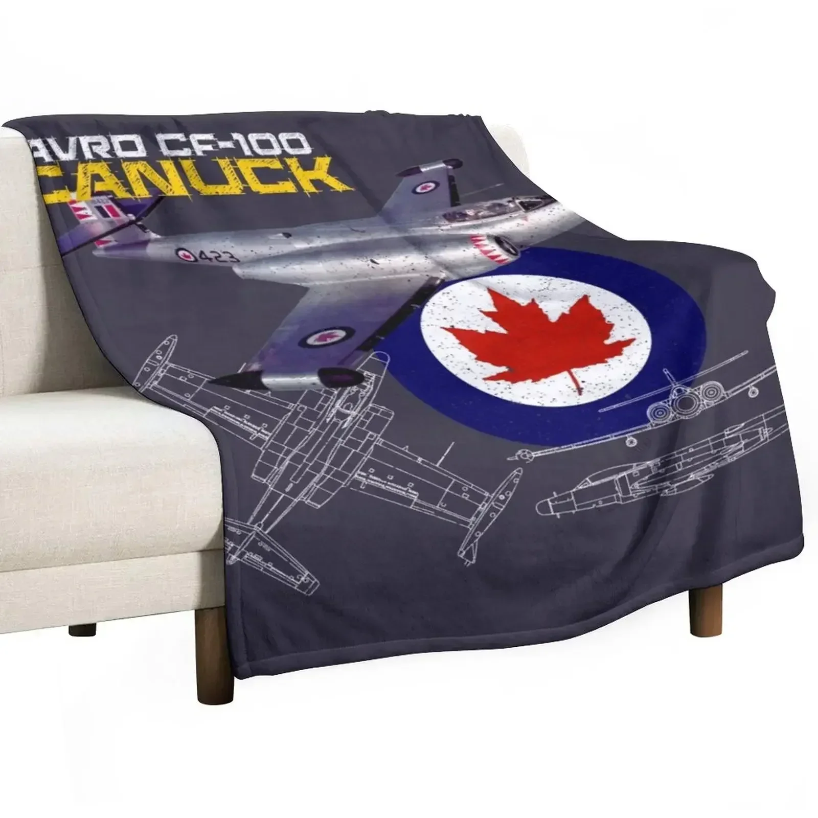 Canadian Avro CF-100 Canuck Throw Blanket Custom Luxury Designer sofa bed Decoratives Blankets