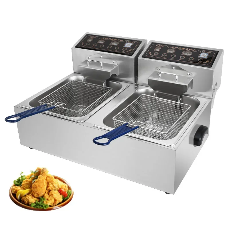 Fryer commercial electric fryer single and double cylinder large-capacity french fritters fried chicken equipment fryer timing e image 4