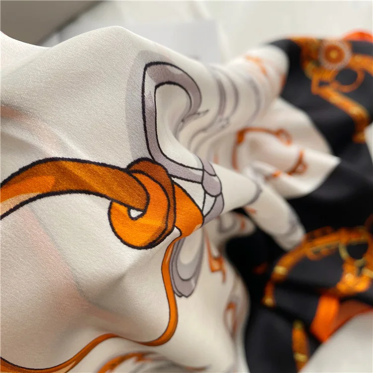 Luxury Satin Silk Scarf Women Large Mulberry-Scarf Wrap Shawls 110*110 Silk Square Scarf Hand Rolled Edges Scarves for Ladies