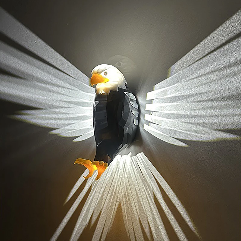 3D Wall Lamp Eagle Shape Projector Modern Creative Atmosphere Lamp Light 3D Print Body Animal Lighting Lustre Halloween Christma