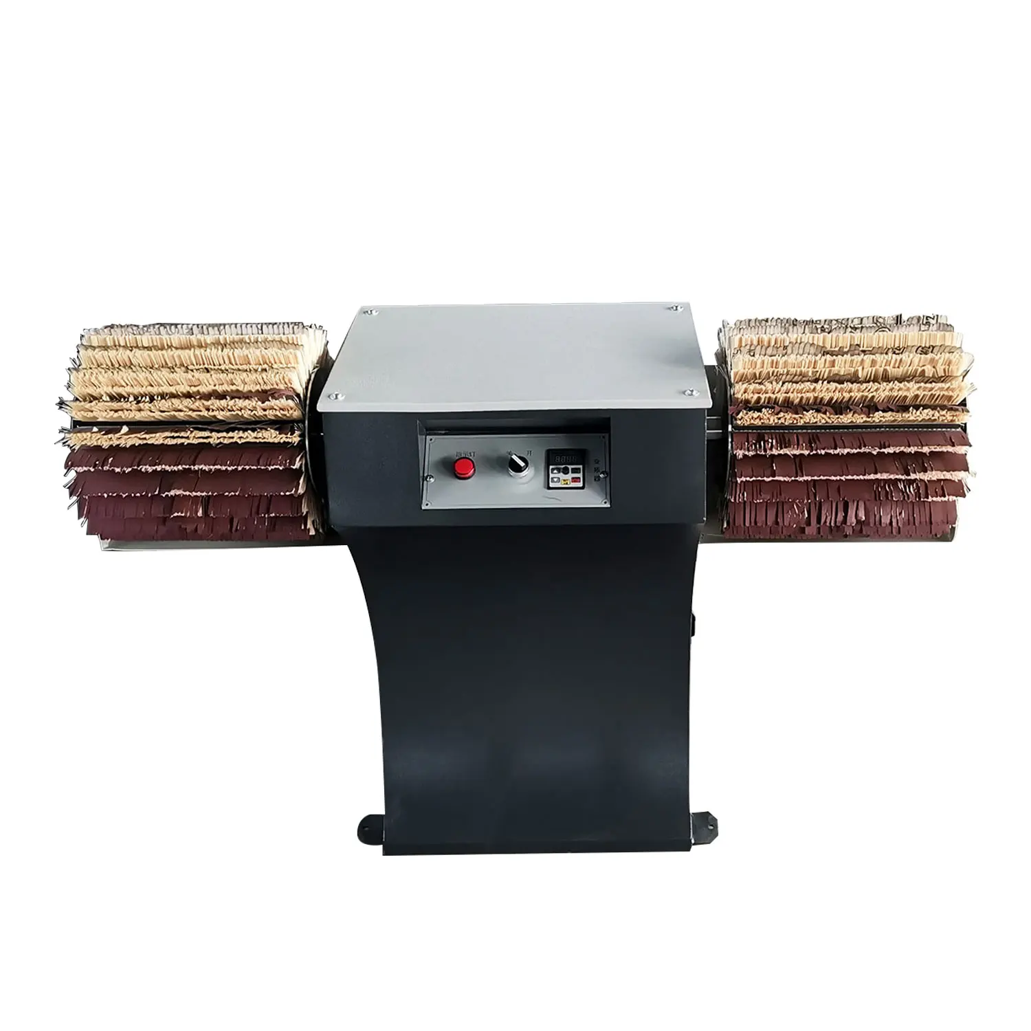 PM-60A Woodworking Double Roll Horizontal Brush Sander Curve Cylindrical Wood Drum Brush Sander Polishing Machine