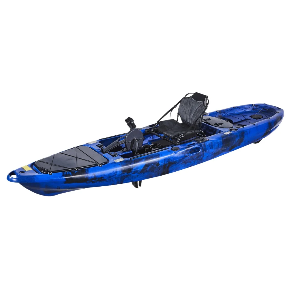 Roll Molded Kayak Plastic Pedal Boat with Wheels Single Person Pedal Lure Boat Fishing Boat