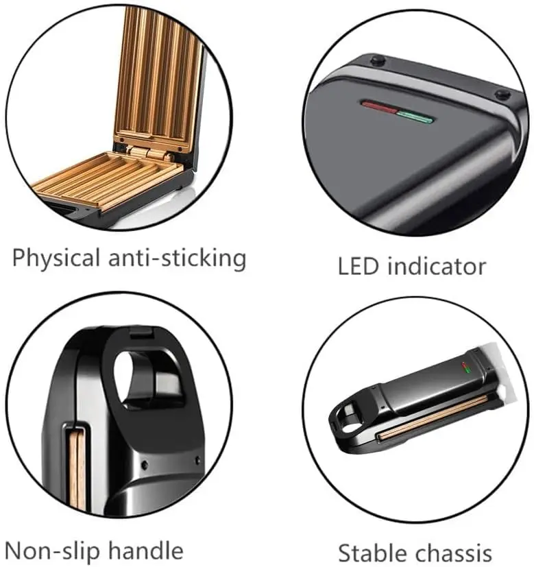 ماكينة تشورو كهربائية بقدرة 850 وات، ماكينة إفطار صغيرة، ماكينة تشورو للتدفئة على الوجهين، مادية مضادة للالتصاق، للمطاعم ب