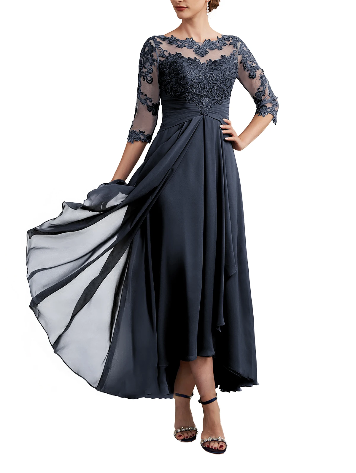 Новые платья для матери невесты с короткими рукавами и круглым вырезом, кружевные шифоновые вечерние платья с открытой спиной, платья для матери жениха по индивидуальному заказу