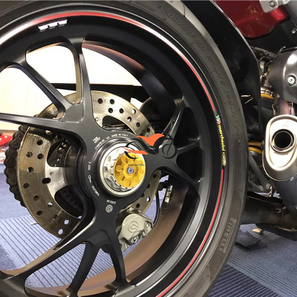 For Ducati MONSTER MULTISTRADA DIAVEL 1098 V4 MV Agusta F3 F4 CNC Rear Axle Fork Cap Nut Cover Wheel Axle Slider Screw