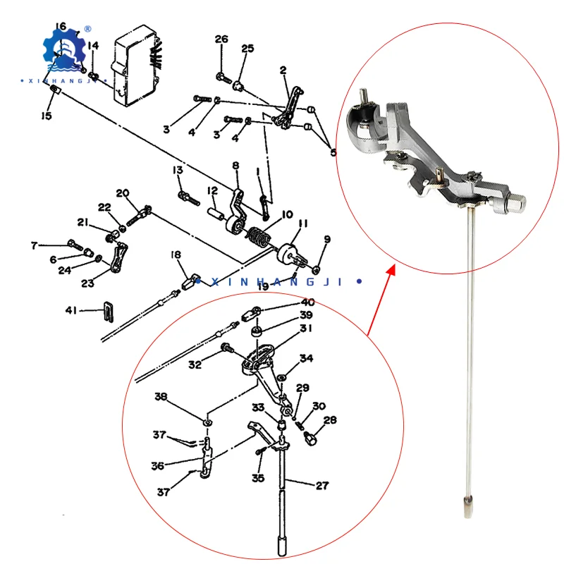 For YAMAHA GEAR SHIFT HANDLE & BRACKET kit 6H3-44120-12-00 + 6H3-44117-00-94