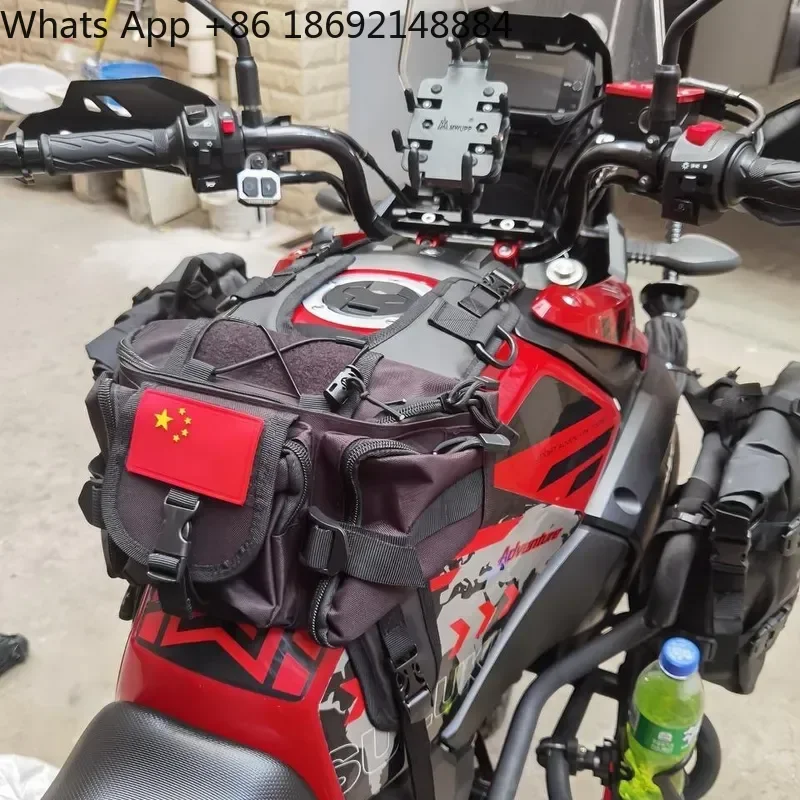 Universal Motorcycle Fuel Tank Bag with Mount Base for Fully Functional Equipment Storage and Stylish Fuel Tank Vest