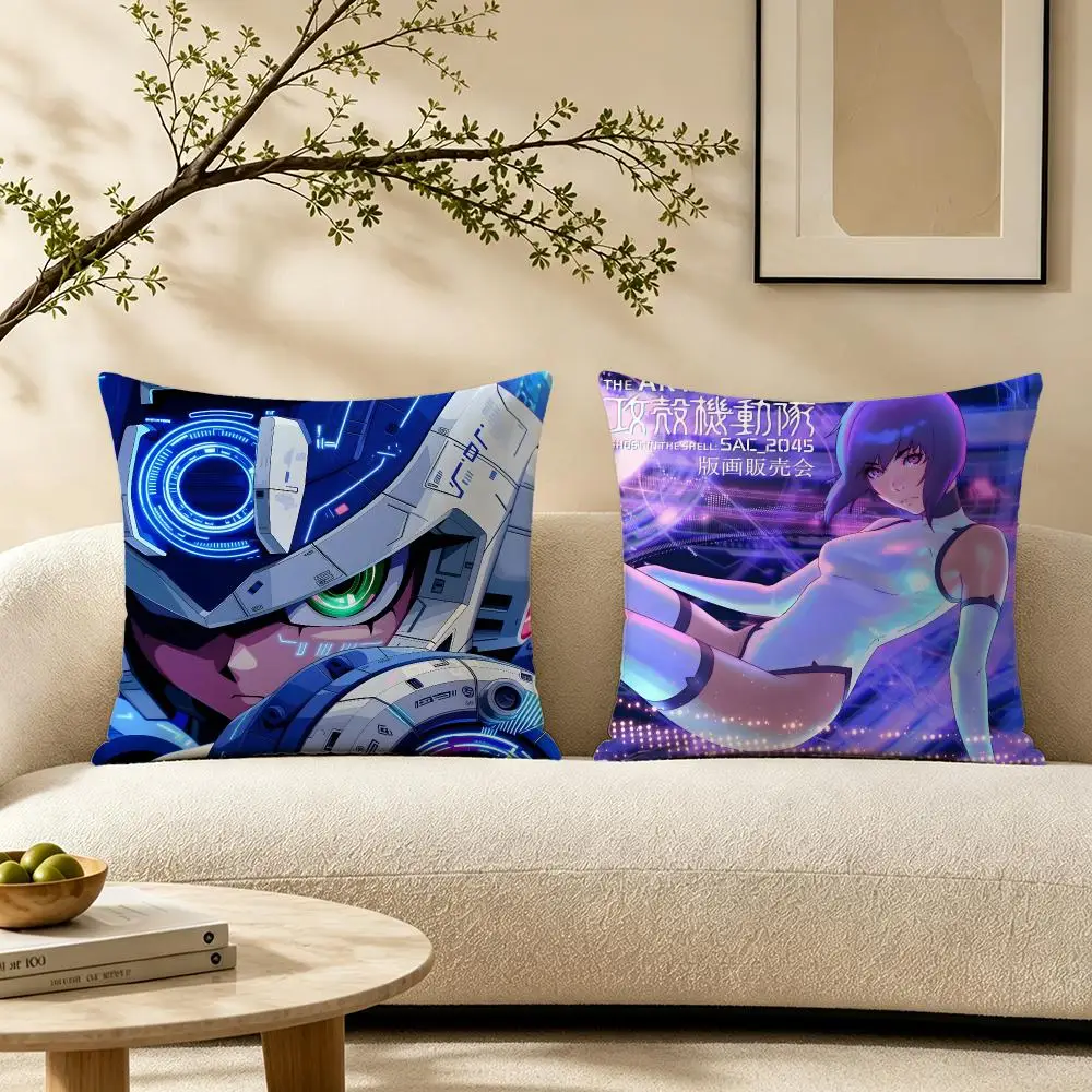 Ghost in the Shell Cushion Cover Pillow Short Plush Warm CreamStylel Cushion for Living Room Bedroom Sofa Ideal for Gifting