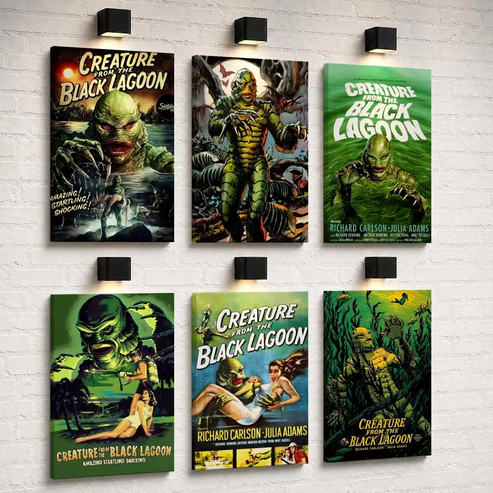 C-Creature from the Black L-Lagoon Framed Wall Painting Canvas Poster Ready to Hang Wall Art for Bedroom Living Room Home Decor