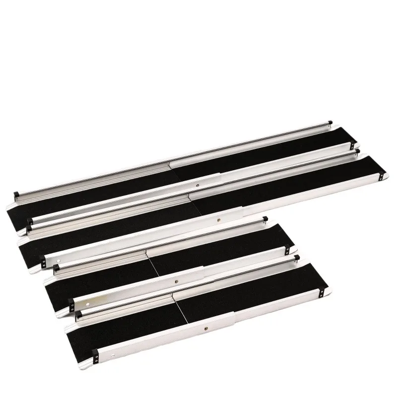Portable Retractable Multifunctional Aluminum Ramp, Accessible Slope Climbing Plate For Wheelchair & Cargo Loading