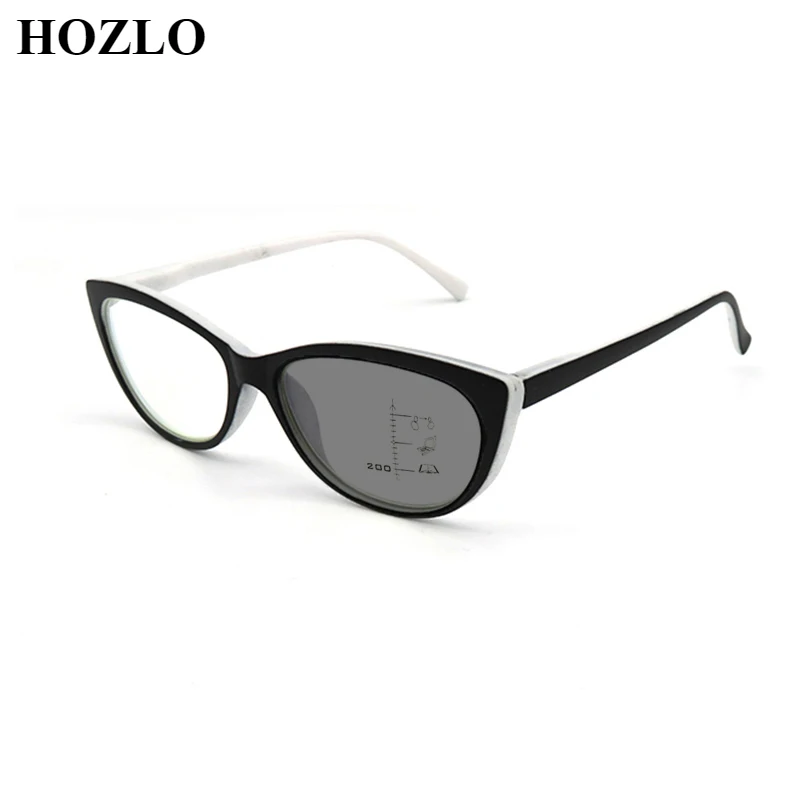 

Fashion Women Cat Eye Photochromic Progressive Multifocal Reading Glasses Magnifier Female Look Near Far Presbyopic Sunglasses