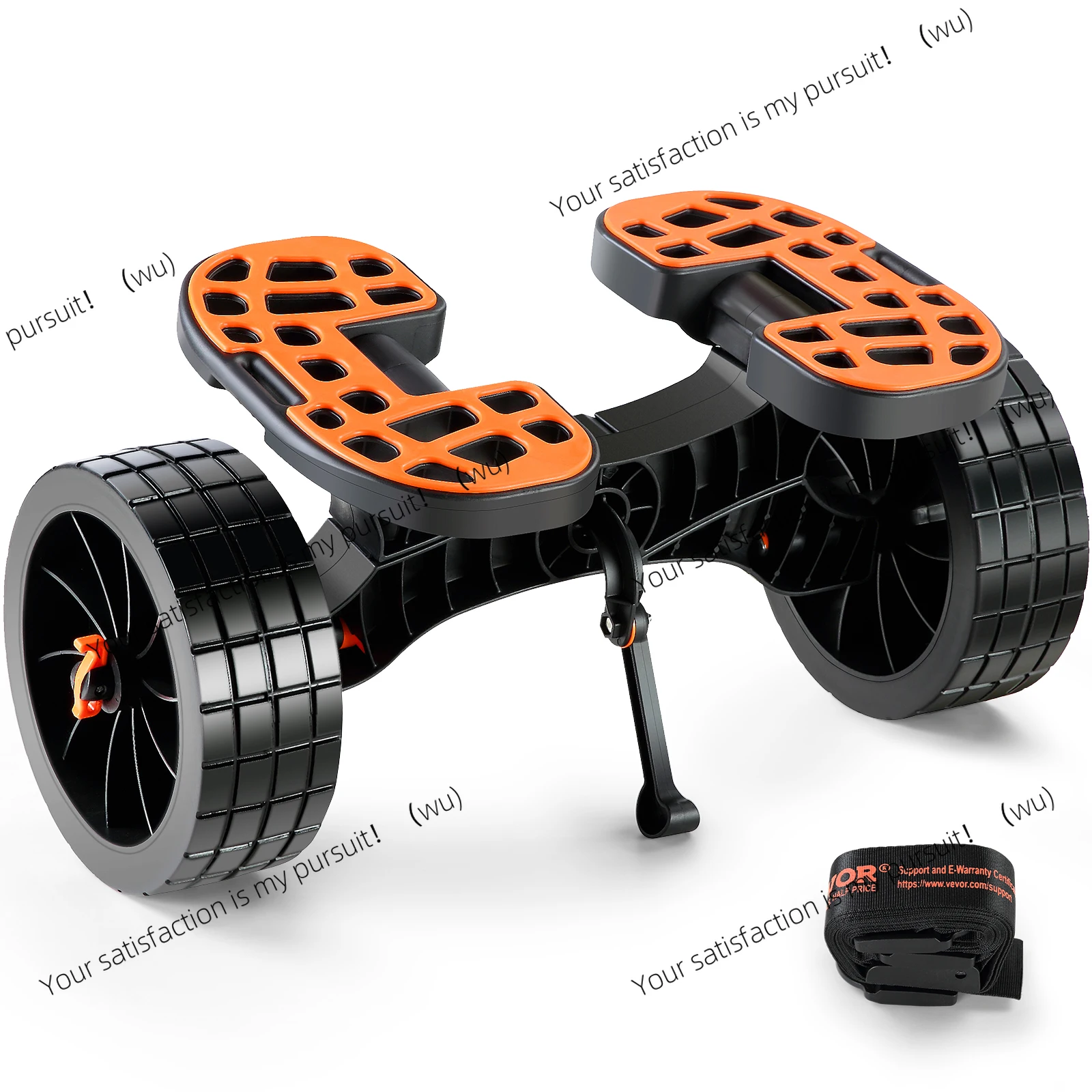Removable canoe cart with 10-inch solid tires, adjustable stand for paddle board and pontoon boats
