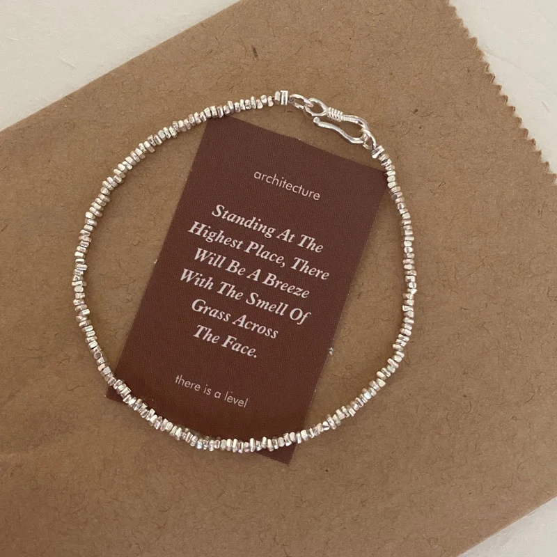 

Серебряный браслет Chiang Mai Silver Dust в тайском стиле с дизайном «Сердце феи», из чистого серебра 925 пробы, универсальный, простой стиль, модные украшения