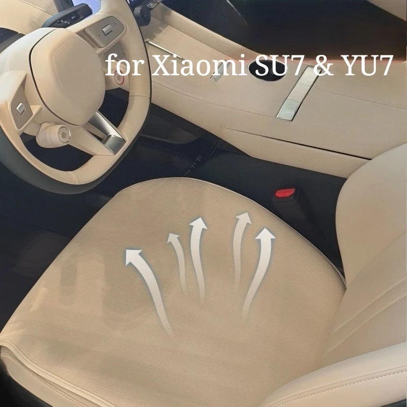 Ultra-Thin Car Seat Cushion, Custom-Fit for Xiaomi SU7 & YU7, Single Piece Knitted Rear Row Mat, All-Season Universal