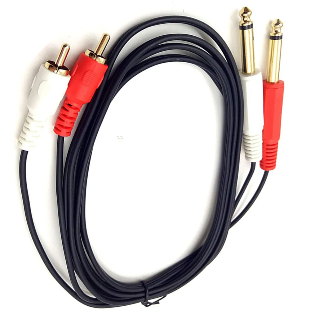 6.5mm Convertor Adapter Cable 6.35 Male to 2 RCA Male AUX 0.2m/1m/1.5m/3m