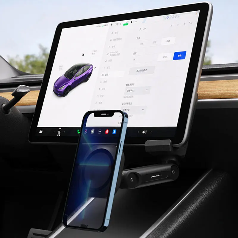 For Tesla Model 3 Y Magnetic Car Phone Holder Mobile Stand Magnet Cellphone Support mobile phone holder extension arm