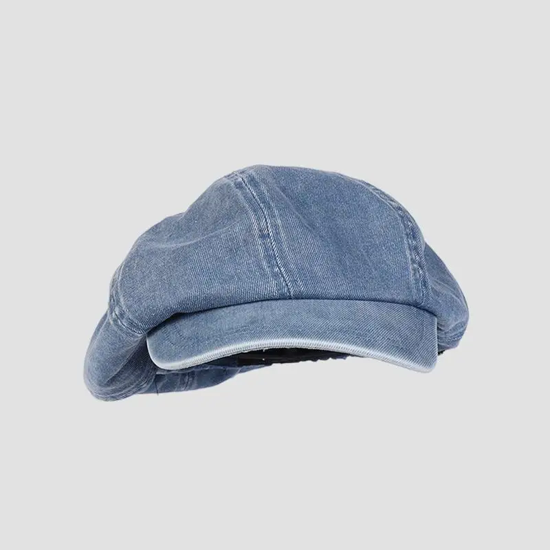 Cotton Denim Beret Hat Men Women 2023 Fashion Autumn Vintage Boinas Hombre Newsboy Flat Caps Big Octagonal Hat