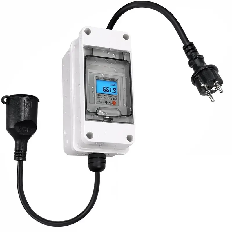 NEW HOT In Stock-Mobile Digital Power Meter 230V 16A For Socket, IP65 Waterproof,Reset Function For Motorhome, Electric Car And