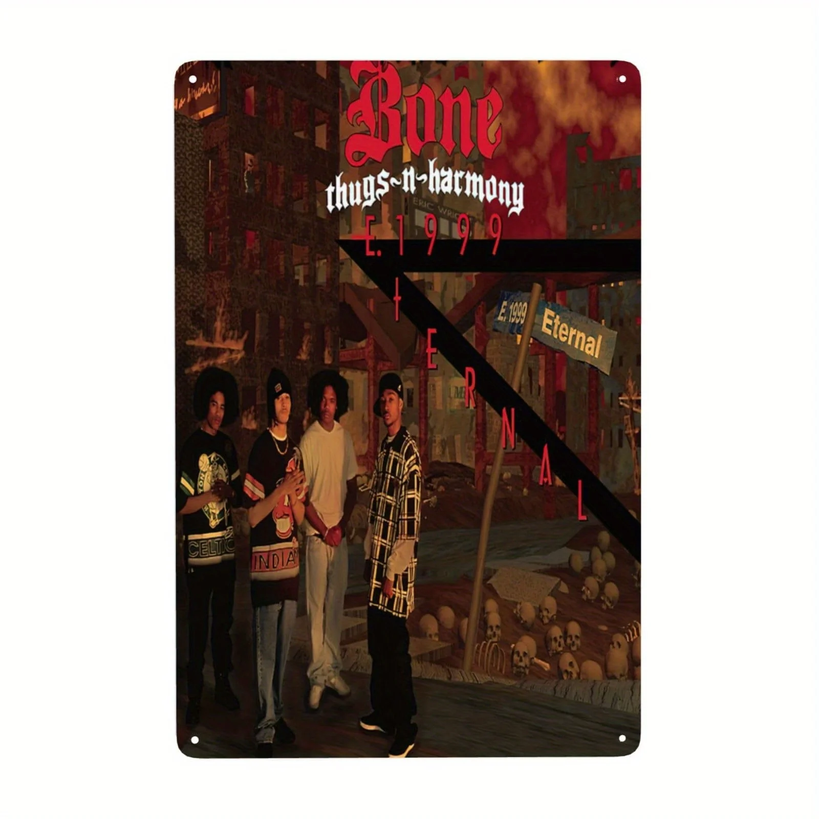 Vintage Hip Hop Metal Tin Sign -  Bone Thugs-n-Harmony 