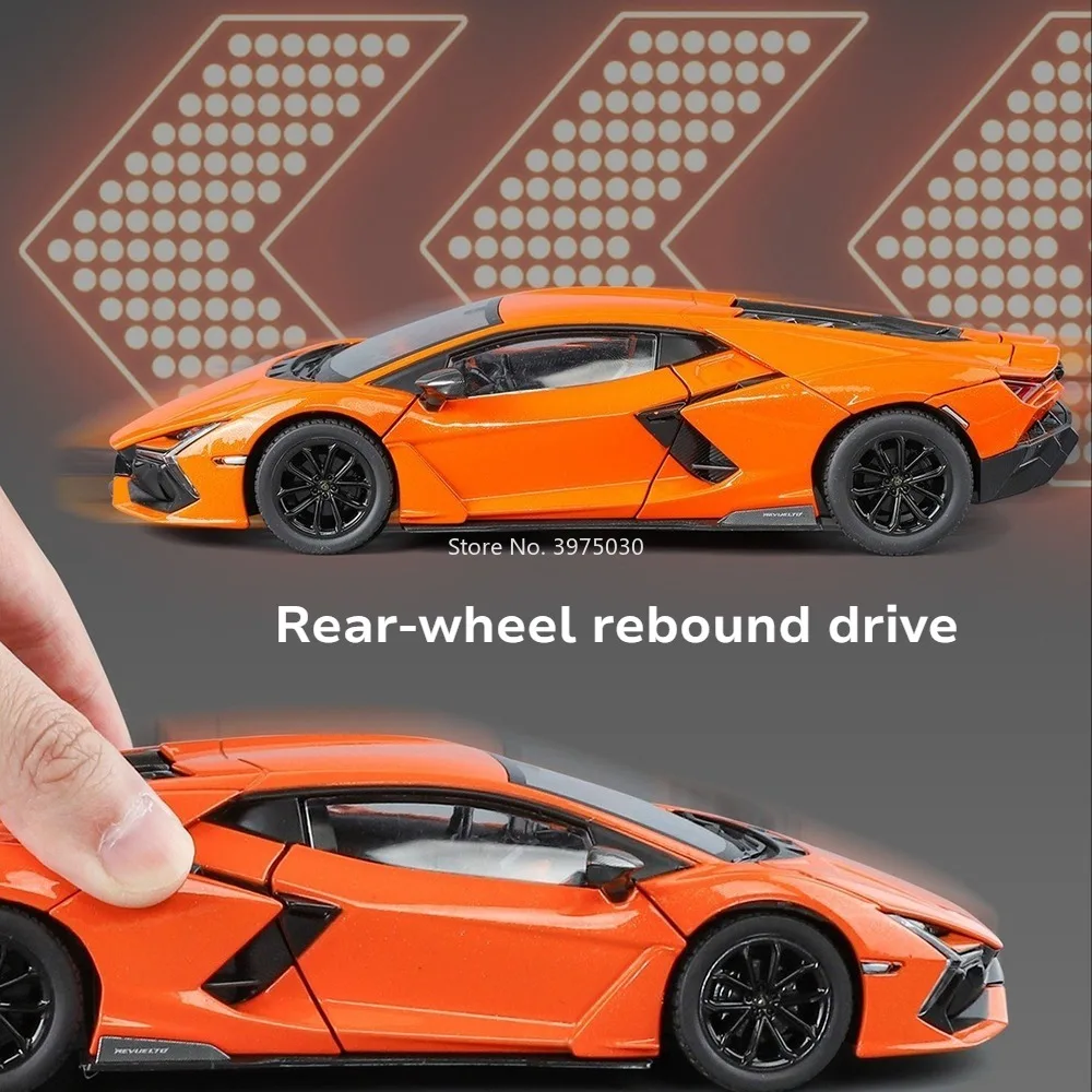 1:24 لامبور ريفويلتو نموذج سيارة لعبة سبيكة دييكاست عجلة القيادة سيارة مصغرة مع التراجع السوبر سيارة الاطفال اللعب التفاعلية
