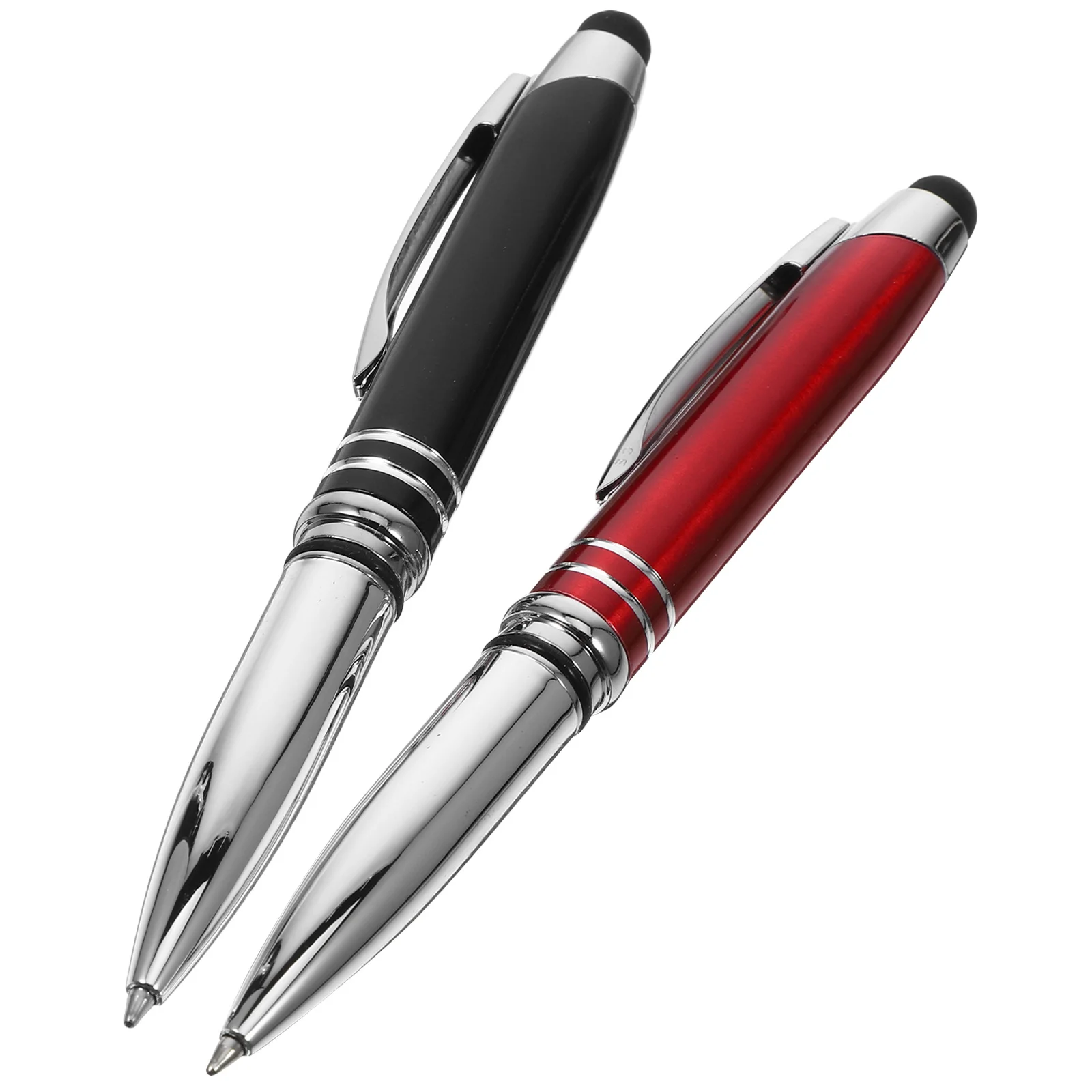 4 قطعة قلم حبر جاف بإضاءة ليد جسم معدني قلم كتابة ليلي لشاشة تعمل باللمس قابل للاستبدال عبوة مكتب مدرسة التمريض