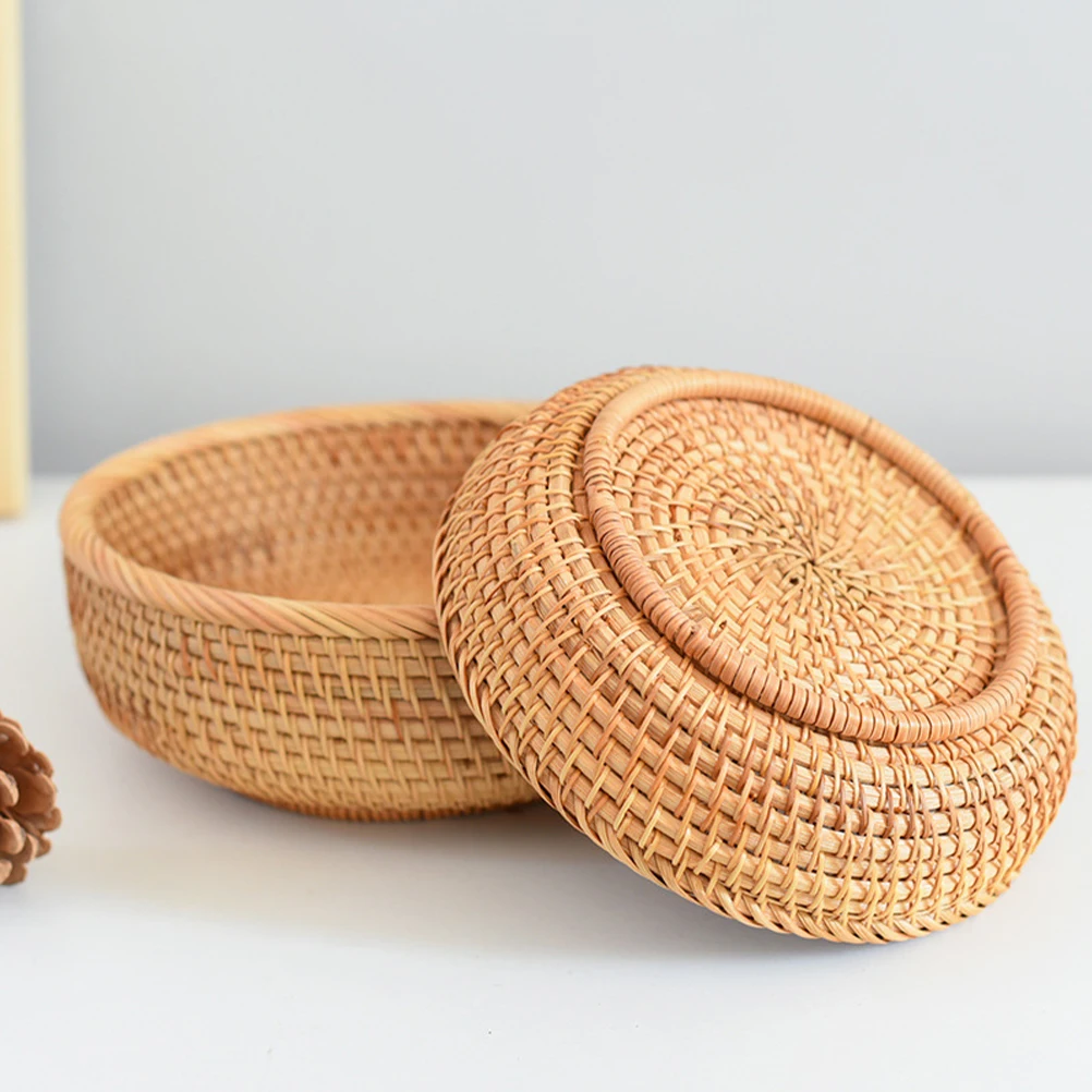 

Woven Rattan Serving For Kitchen Counter Handmade Fruit Storage Basket With Drainage Holes Multi-Functional Vegetable