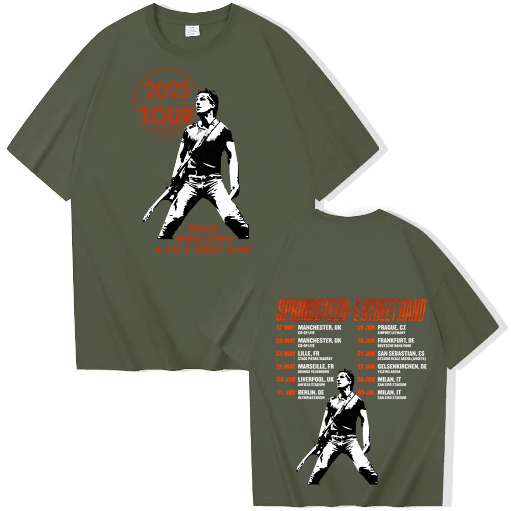 Bruce Springsteen and E Street 2025 Tour T-shirt Harajuku O-neck Casual Shirt Gift