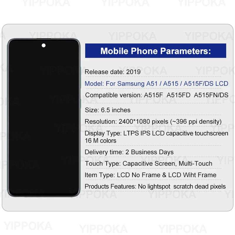 OLED For Samsung Galaxy A51 LCD Display SM-A515F Touch Screen Digitizer For Samsung A515 LCD SM-A515F/DS Assembly Replacement