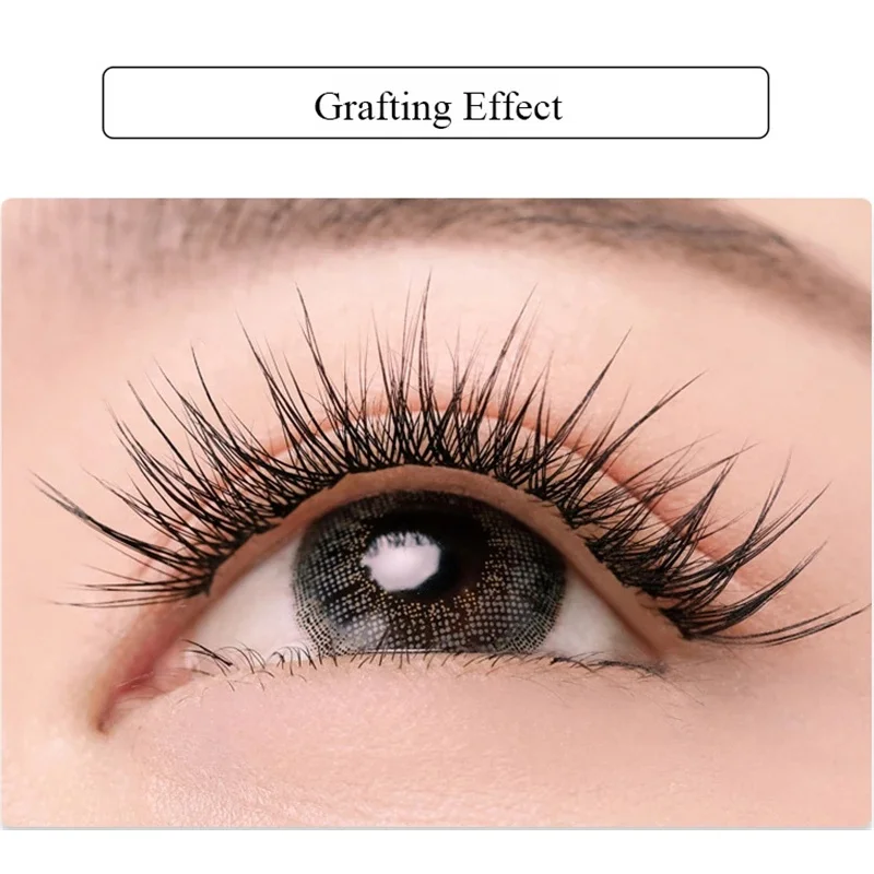 60ชิ้น/กล่องกลุ่มมือ Grafted ขนตา0.1มม.หนาขนตาธรรมชาติ C Curl ขนตาเดี่ยว Makeup Eyelash Extension