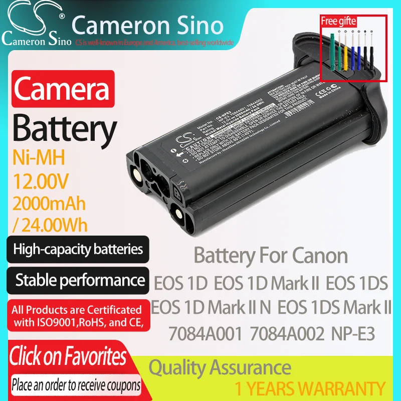 

CameronSino Battery for Canon EOS 1D EOS 1D Mark II EOS 1D Mark II N EOS 1DS EOS 1DS Mark II fits Canon NP-E3 camera battery