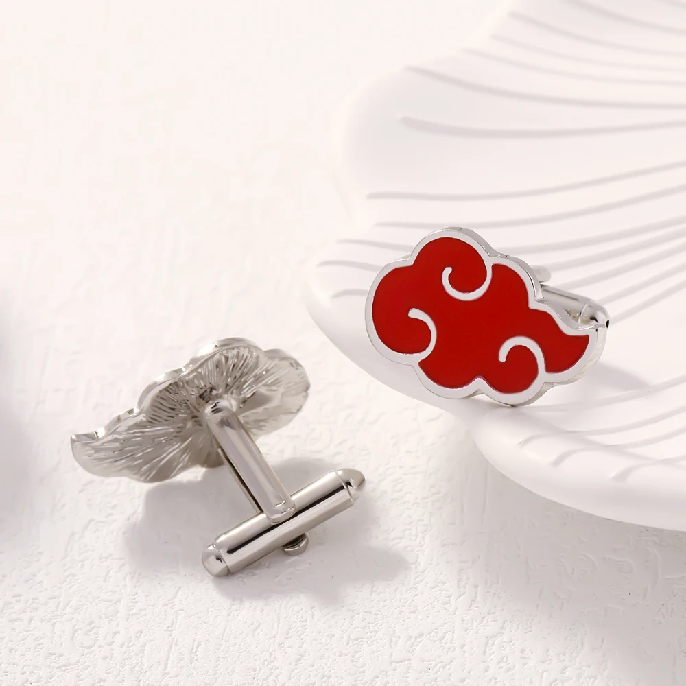 New in Cloud Cufflinks for Men red Color Sleeve Button Modern mens Metal Cuff Links Wholesale Gemelos