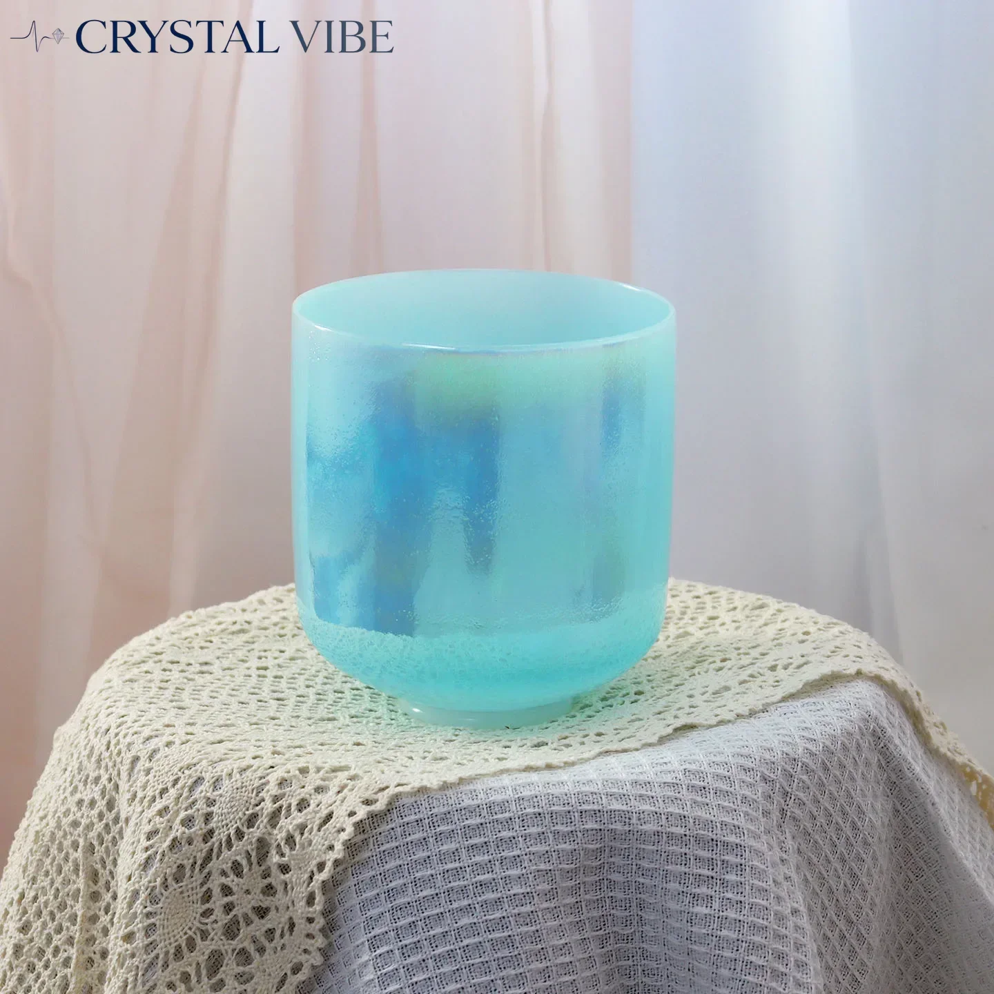 CRYSTAL VIBE Cosmic Light Orange Quartz Singing Bowl, 6-Inch A-Note Bowl, Sound Healing Yoga Meditation with Rubber Mallet