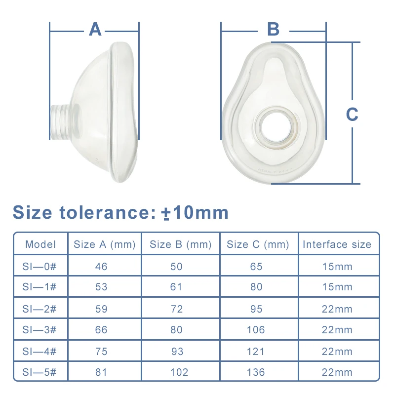 Canack Anesthesia Mask Reusable Medical Silicone Anesthesia Masks For Clinic 1pc/6pcs High Quality