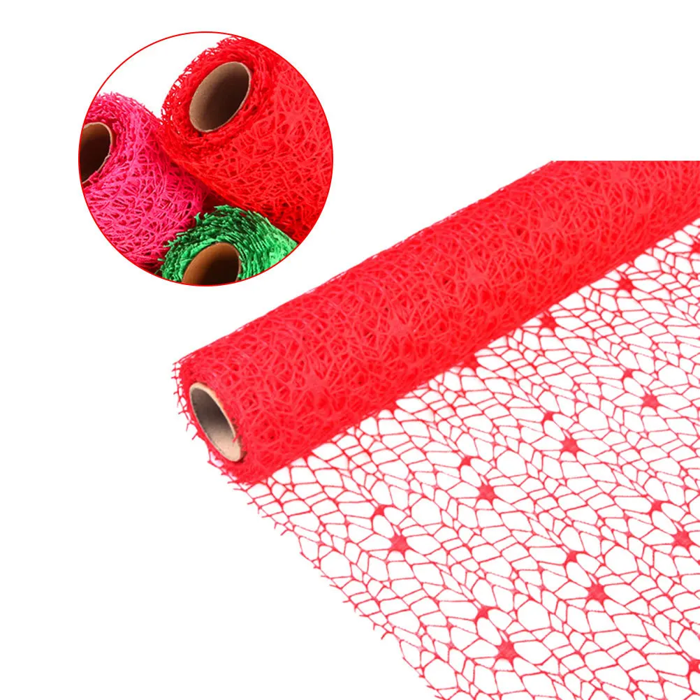 

Gauze Net Charm Jacquard Mesh Hanging Decoration Wrapping Gift Bouquet Red