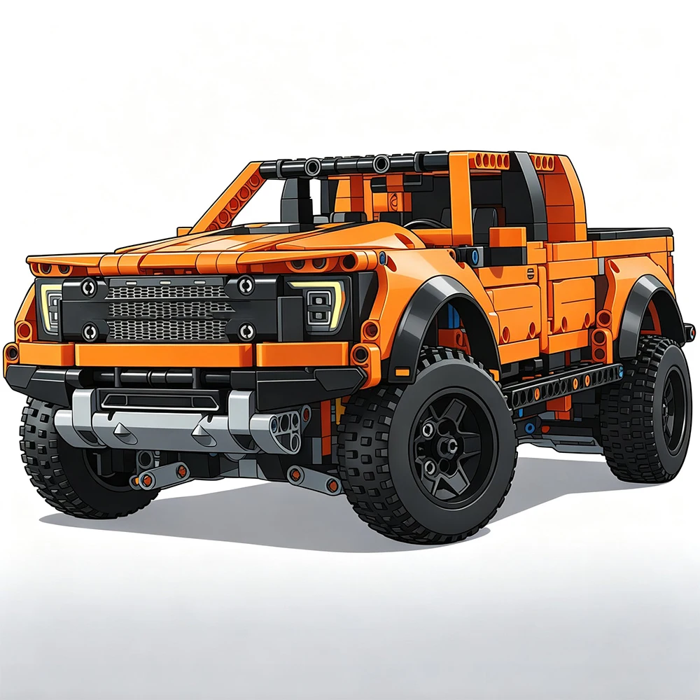 Hot sale ﻿1379PCS Technical Group Pickup Truck Racing Car Compatible Model Vehicle Decorative Car Adult Toys Gifts image 5