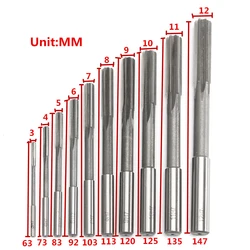 8pcs/10pcs HSS H7 Straight Shank Milling Reamers Set Mayitr Precision Chucking Machine Cutter Tool 3/4/5/6/7/8/9/10/11/12 mm