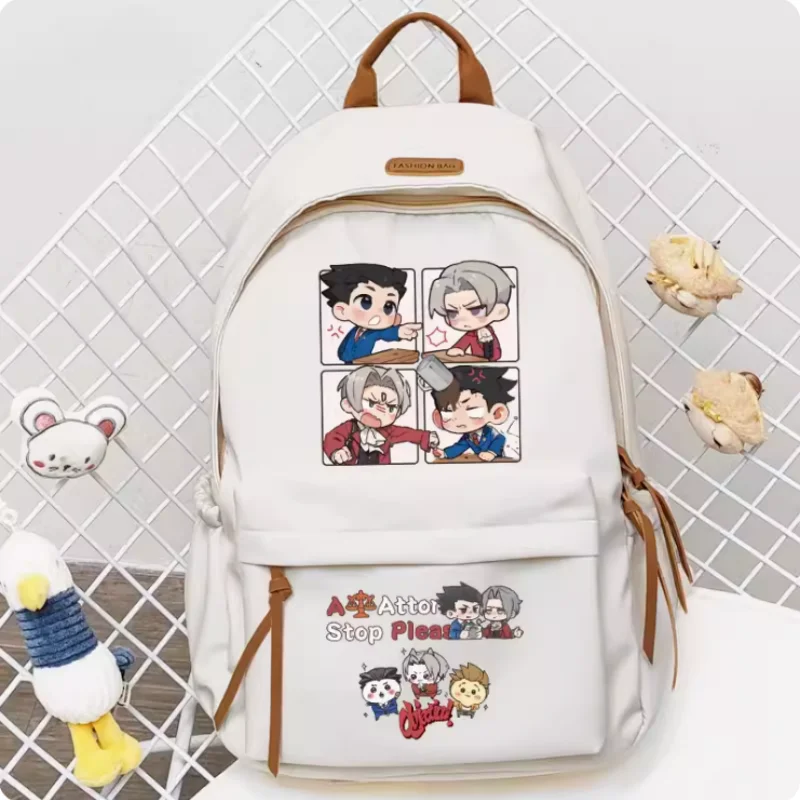 

Anime Ace Attorney Cartoon Bag Women Man Fashion Leisure Teenagers Student Backpack Handbag B865