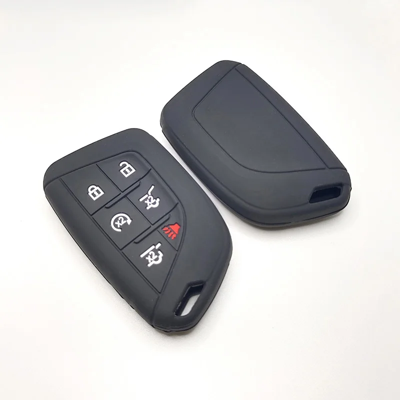 Silicone Key Fob Cover Case Compatible with Cadillac Escalade ESV EXT 21SRX SLS CTS XTS ATS