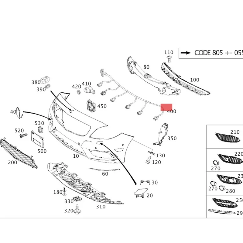 Super Sale 2465400703 Front Bumper Parking Sensor Wiring Harness for Mercedes-Benz B-Class W246
