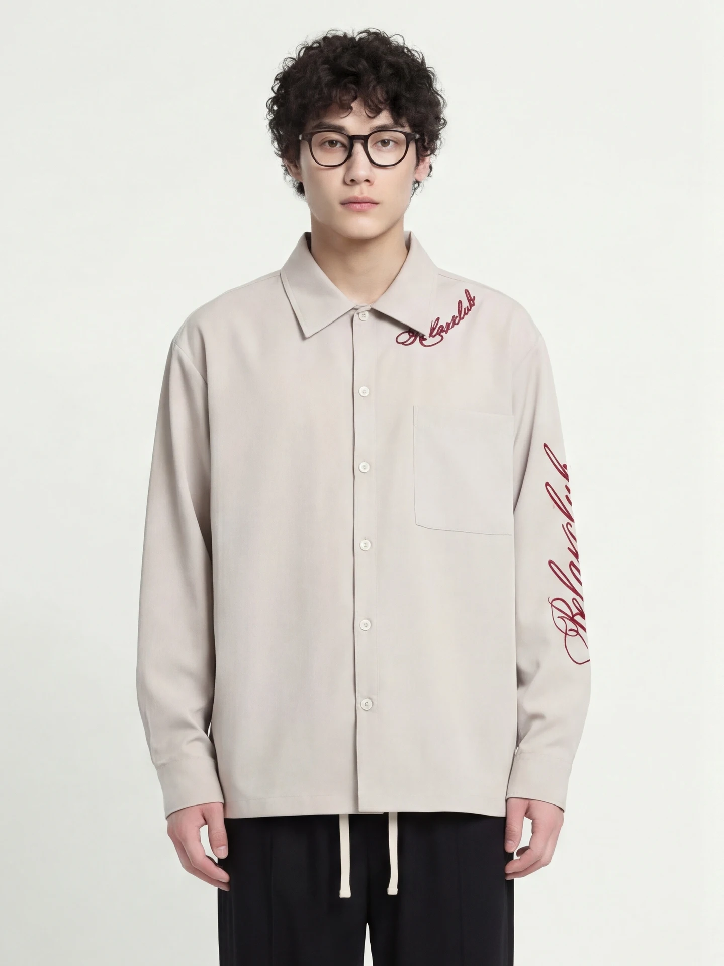 

Loose Long Sve irt from High Street Letters Sli Casual Loose Feeling for Men And Women Breathable Polyester